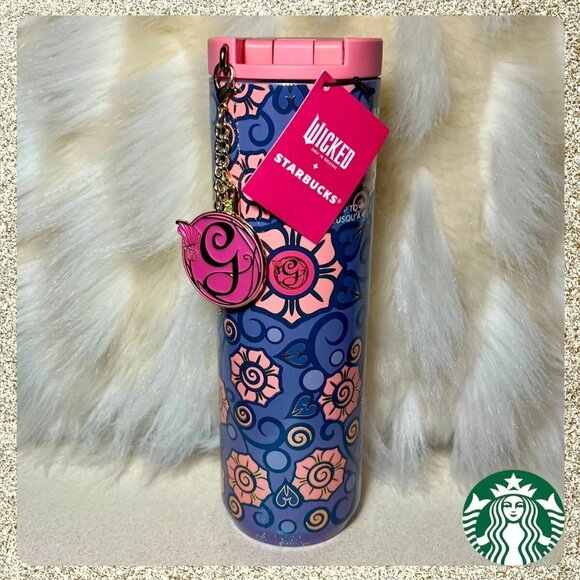 Starbucks x Wicked Glinda 16oz Insulated Tumbler w/ Charm NWT HTF - Picture 1 of 9